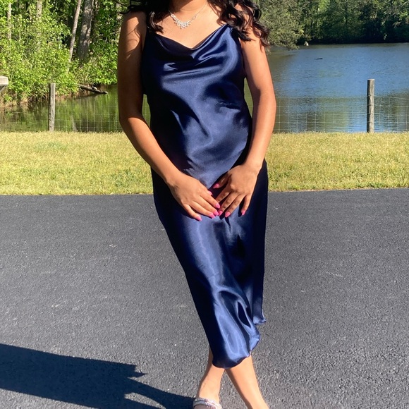 Satin Midi Dress - Picture 6 of 7